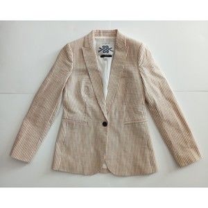 J. Crew Parke Seersucker Striped Single Breasted Blazer Jacket Preppy SZ 2